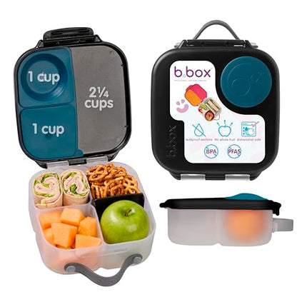 b.box Mini Lunch Box Kids | 4.25 Cup Leak Proof Bento Box for Kids Ages 3+ | 3 Compartment Snack Containers, School Lunch Container, Dishwasher Safe, BPA-Free, PFAS-Free - Night Vision - color: Night Vision, size: 1-pack