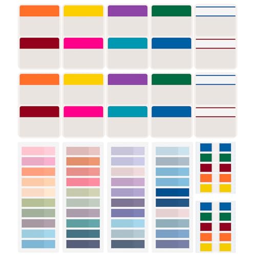 ZTML MS 1400 Pieces Book Tabs, Morandi Sticky Tabs, Page Markers, Page Tabs for Binders, Colored Tabs for Annotating Books, Reading Notes and Classify Files, 26 Sets Book Sticky Tabs for Notebooks