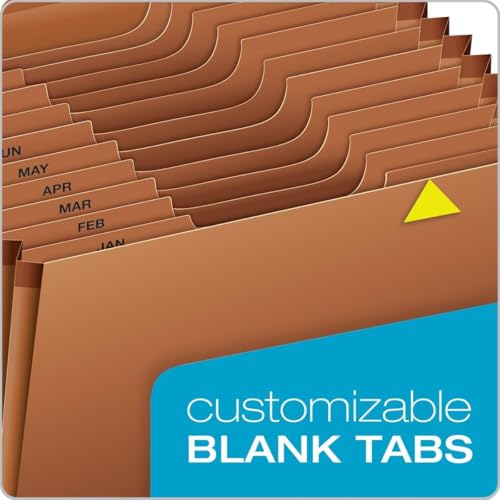 Pendaflex Heavy Duty Expanding File with Flap, Document Organizer for School, Home and Office, Portable File Organization, 12 Monthly Pockets, 1/3 Cut Tabs, Brown, Letter Size (R117MLHD) - size: 1 Count (Pack of 1), style: Expanding File