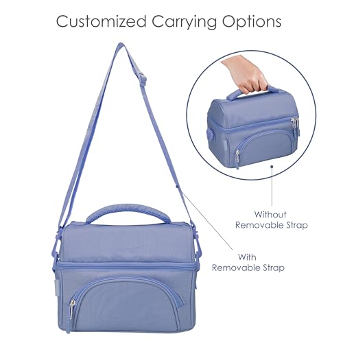 Bentgo® Deluxe Lunch Bag - Durable and Insulated Lunch Tote with Zippered Outer Pocket, Internal Mesh Pocket, Padded & Adjustable Straps, & 2-Way Zippers - Fits Most Lunch Boxes (Slate) - color: Slate