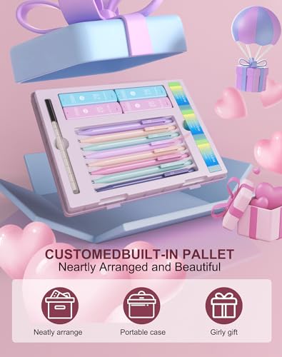 20PACK Mechanical Pencil, 8Pcs 0.5 0.7mm Mechanical Pencils Set With Eraser and 480 Pcs Refills, Cute Colored Preppy School Supplies Gift for Girls Writing - Come With Custom Case