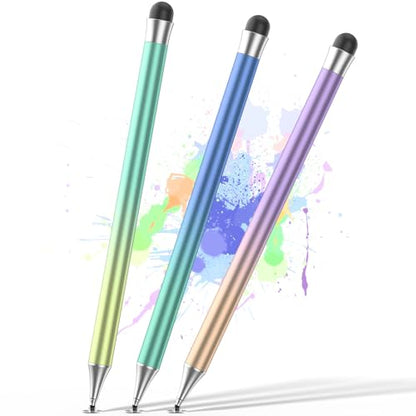 Stylus Pens for Touch Screens, Round Disk Tip Stylus Pen for iPad Compatible with/Tablet/Android/iPad/iPhone/iOS and All Capacitive Touch Screens (Corlorful-3pcs)