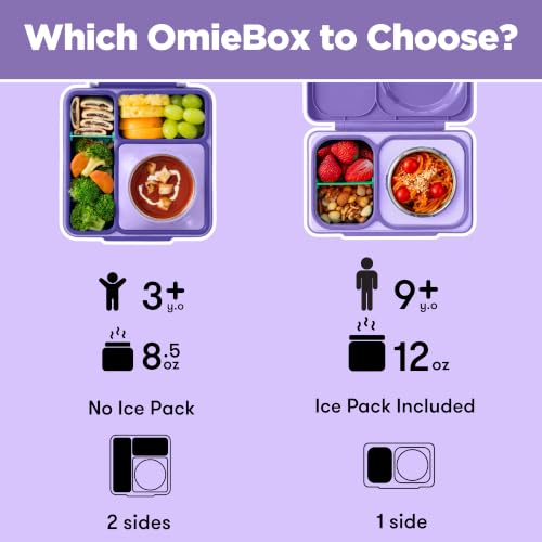 Omie OmieBox Kids Insulated Leakproof Bento Lunch Box with Food Jar (Purple Plum) - color: Purple Plum