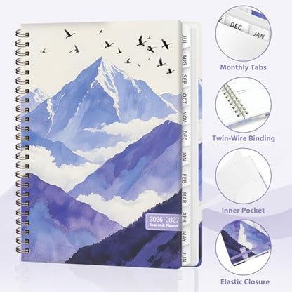 Planner 2026-2027, Weekly and Monthly Academic Year Calendar Planner, July 2026 - June 2027, Daily Agenda Book for Office School Supplies, A5(6.3'' x 8.5'') - color: 2607-Mountain Flight, size: 6.3"x8.5"(Jul 2026-Jun 2027)