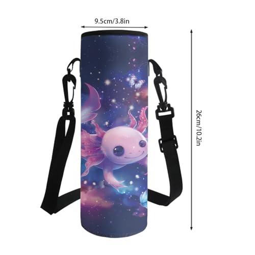 Horeset Axolotl Galaxy Space Backpack for Kids Girls 3Pcs School Bag with Water Carrier Pouch Picnic Insulated Lunch Tote Bag, Travel Bookbag Rucksack for Youth Primary Middle School Student - color: Axolotl Galaxy Space