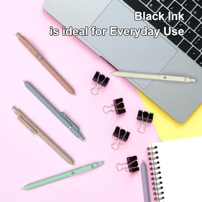 Morandi Gel Pen,0.5mm Quick Dry Black Ink,High-End Series Retractable Pens stationery for women & men,Smooth Writing Nurse Aesthetic Pen for Home Office Supplies(10 Pcs Black Ink-Morandi shaft pens) - style: 10 Pcs Black Ink-Morandi shaft pen