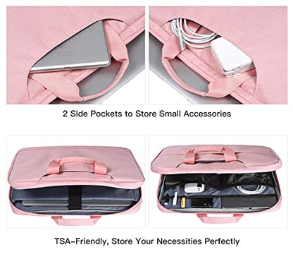 15.6 Inch Laptop Sleeve TSA Case Women Ladies Bag for Macbook Pro 16" M5 M4 M3 M2 M1, Lenovo Ideapad 15.6", HP Envy/Victus 15.6, Dell Inspiron 15, Acer Aspire/Nitro 15, ASUS MSI Macbook 15 Case, Pink - color: Pink, size: 15.6 Inch