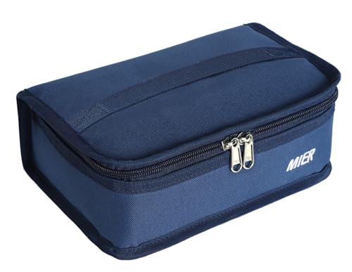MIER Small Lunch Bag for Kids & Adults Compact Insulated Lunch Box Portable Thermal Mini Cooler for Work School Travel, Navy Blue - color: Navy Blue, size: Mini