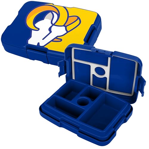 FOCO NFL Unisex-Adult Officially Licensed 2-Tone Big Logo Team Color Football Leak Proof 5 Compartment Bento Lunch Box - Los Angeles Rams - color: Los Angeles Rams