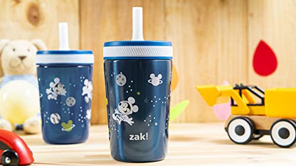 Zak Designs Disney Mickey Mouse Kelso Tumbler Set, Leak-Proof Screw-On Lid with Straw, Bundle for Kids Includes Plastic and Stainless Steel Cups with Bonus Sipper (3pc Set, Non-BPA) - color: Mickey Mouse, size: 3 Piece Set (Pack of 1)