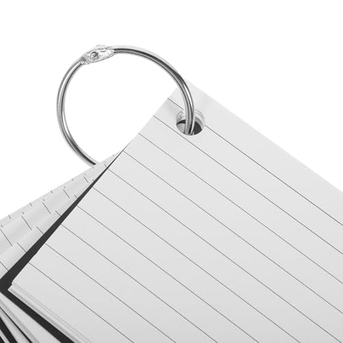 Loose-leaf Flashcards Set A–z with Metal Binder Rings, Blank Index Cards for Studying and Word Memory, Pocket-sized Note Cards for Students and Office Use