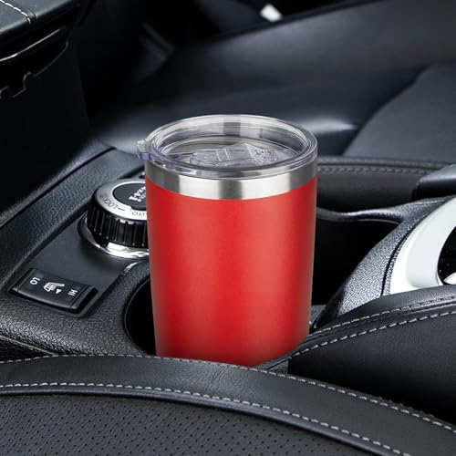 20oz Tumbler with Lid Stainless Steel Insulated Tumblers Travel Coffee Tumbler Bulk Double Wall Vacuum Insulated Water Cup Gifts for Christmas Women Men Her Him Home Office(Red, 4pack) - color: Red 4