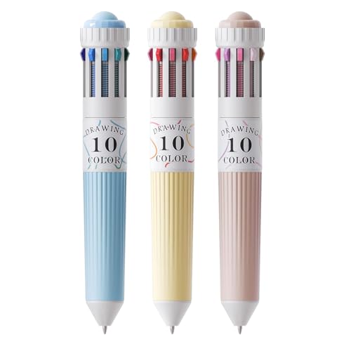 28 Colors Multicolor Pens, 3 Pack 10-in-1 | Retractable Ballpoint Pens, 0.8mm Smooth Writing Colored Pens with Rolling Top for Journaling, Adults, Artists - color: 3PCS-28 Colors Series1