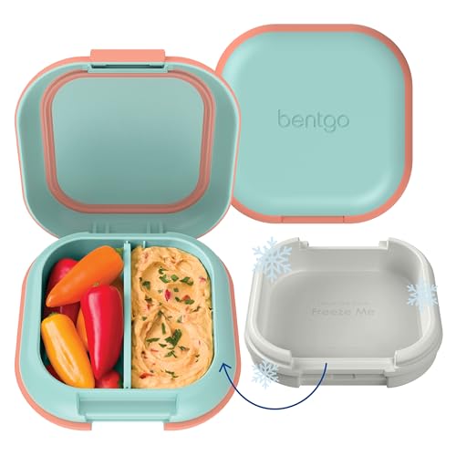 Bentgo Chill Mini Leak-Proof Lunch Box – Built-In Ice Pack Keeps Food Cold, 2.7-Cup Capacity for Snacks or Sandwich, 3 or 4 Compartments, PFAS & BPA-Free, Ideal for Adults & Kids 3+ (Seaside Papaya) - color: Seaside Papaya