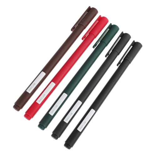 VILLCASE 5Pcs Colored Gel Pens for Students Quick Dry Water Based Ink Comfortable Moderate for Note Taking Writing Accessory with Protective Caps for Journaling and School Use