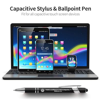 Personalized 15 Pack Bible Pens Touch Screen Stylus Ballpoint Pens | Christian Retractable Pens with Scripture Quotes & Symbols, Smooth Writing Black Pen for Church,Multicolor - color: Multicolor, style: Christian