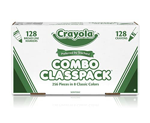 Crayola Crayons & Washable Markers Classpack (256ct), Teacher Classroom Must Haves, Bulk Markers for Kids, Art Supplies for Preschool & Kindergarten
