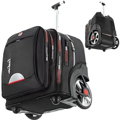 22 Inch Rolling Backpack with Wheels for Travel, 55 L Large Capacity Wheeled Backpacks, Roller Backpack with 15.6 Inch Laptop Waterproof Compartment