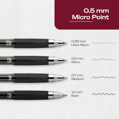 uniball™ 207 Gel Pens, Black Ink, 0.5mm Micro Point, Retractable, 5 Count | Smooth Writing, Fraud-Resistant, uni Super Ink™