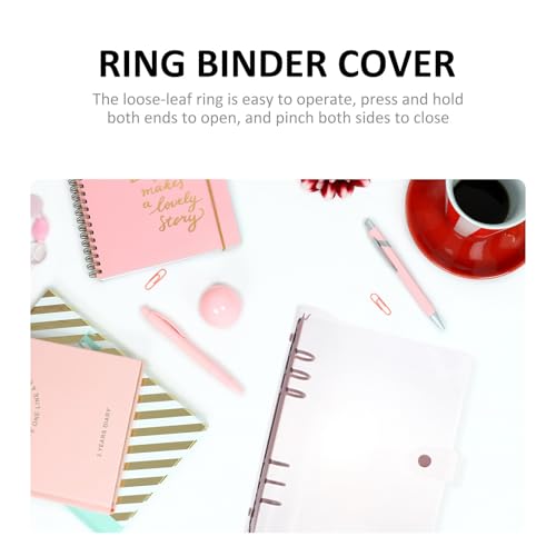 Zerodeko A5 Pink Loose Leaf Binder with PVC Soft Cover, 3-Ring Mini Binder Clips, Flexible Book Rings Organizer for School, Office, and Personal Notes
