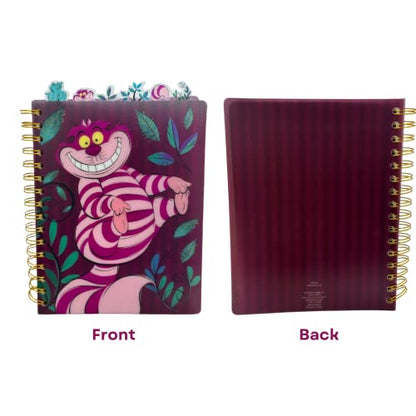 Disney Alice in Wonderland Cheshire Cat Tab Journal Spiral Notebook Notepad | Cheshire Cat Vinyl Cover, 144 Lined Pages, 8 x 7 Disney Notebook, School Supplies & Office Stationery, Journaling, Planning - style: Alice in Wonderland