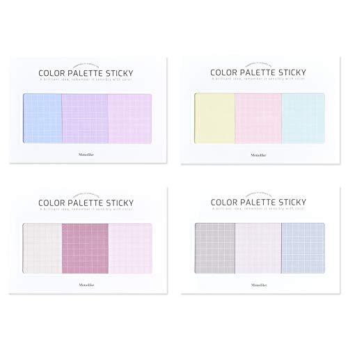 Monolike Color Palette Sticky Grid 300 B Set 4p - Self-Adhesive Memo Pad 30 Sheets - color: Grid 300 B
