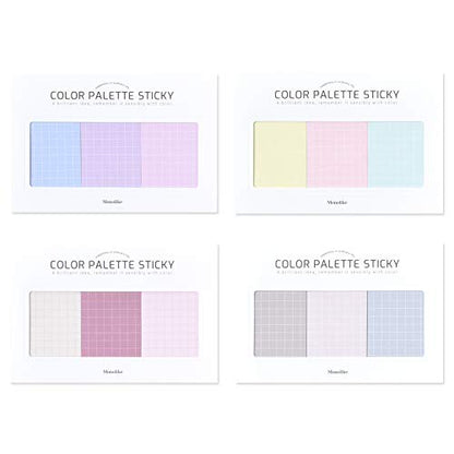 Monolike Color Palette Sticky Grid 300 B Set 4p - Self-Adhesive Memo Pad 30 Sheets - color: Grid 300 B
