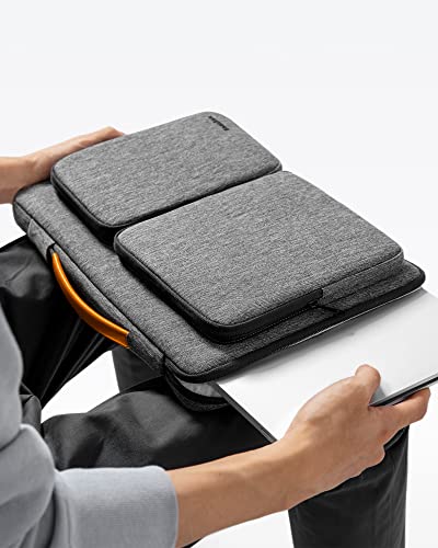 tomtoc 360 Protective Laptop Case for 13-inch New 2026 MacBook Air M5/A3449, M4/A3240, M3/A3113, M2/A2681, M1/A2337, MacBook Neo A18 Pro, 13-in Surface Pro 11th AI PC, Water-Resistant Carrying Bag - color: Gray, size: 13 inch