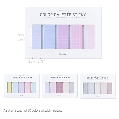 Monolike Color Palette Sticky Grid 500 B Set 4p - Self-Adhesive Memo Pad 30 Sheets - color: Grid 500 B