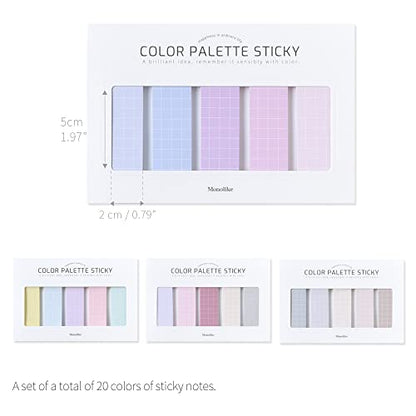 Monolike Color Palette Sticky Grid 500 B Set 4p - Self-Adhesive Memo Pad 30 Sheets - color: Grid 500 B