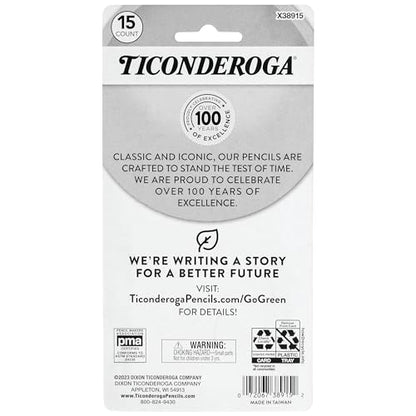 Ticonderoga Assorted Erasers, Pastel Colors, 15 Count