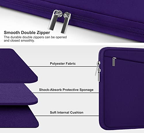 15.6 inch Laptop Sleeve, Durable Carrying Bag Protective Case Briefcase Handbag with Front Pocket, Slim Computer Cover for 15-16 Inch HP, Dell, Lenovo, Asus, Notebook, Purple - color: Purple, size: 15.6 Inch