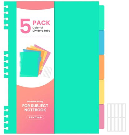 Spiral Lined Notebooks and Removable Dividers & Tabs