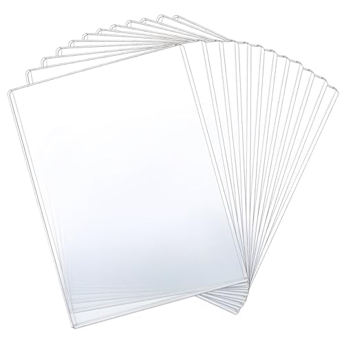 12 Pcs 8 1/2" x 11" Rigid Print Protectors - Clear Toploaders - Hard Plastic Document & Photo Sleeves - Birth Certificate Protector