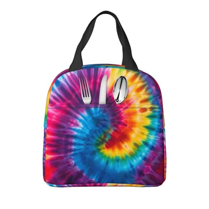 Tie Dye Lunch Box - Insulated Lunch Bags for Kids Boys Girls Reusable Lunch Tote Bags, Perfect for School/Camping/Hiking/Picnic/Beach/Travel - color: Tie Dye