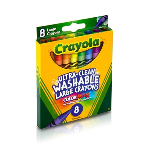 Crayola Ultra Clean Large Washable Crayons, School Supplies, 8 Count