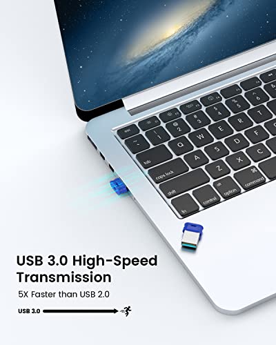 K&ZZ 32GB USB Flash Drive 3.0 with Lanyard 2 Pack 32 GB USB 3.0 Thumb Drive Ultra High Speed Small Memory Stick 32GB USB Drive Pendrive, Blue - color: Blue (2Pack), size: 32GB 3.0