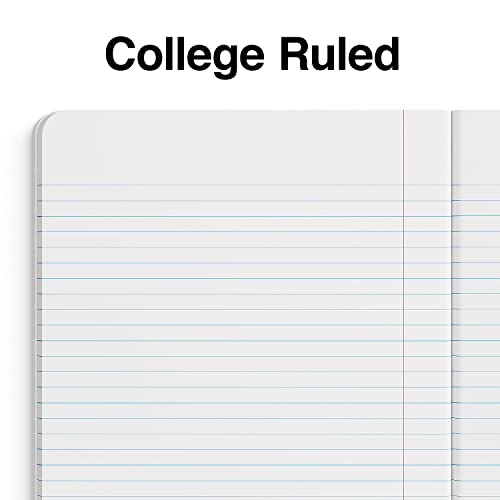 STAPLES Composition Notebook, 7.5” x 9.75”, College Ruled, 100 Sheets, Black/White Marble, 4‑Pack - size: 4 Pack, style: Black