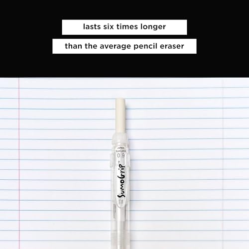 SAKURA SumoGrip Mechanical Pencil Eraser Refill - Eraser Refills for 0.5 mm, 0.7 mm, and 0.9 mm Mechanical Pencils - 3 Eraser Refills (Pack of 2) - size: 1 Count (Pack of 6)