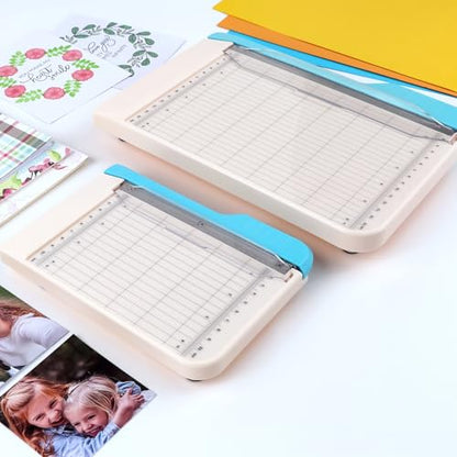 Guillotine Paper Trimmer, 9" Portable Precision Paper Cutter for Crafting Photos & Scrapbooking (Tissue/Felt/Cardstock) with Grid Alignment & Smudge Guard -Self-Sharpening Blade, Dual Measuring Scales - color: M: 6.25" X 9"