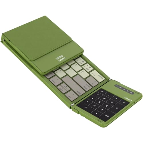 Nillkin Pocket Foldable Keyboard with Touchpad & Wireless Bluetooth, Portable Travel Keyboard for Home or Mobile Office Replaces Keypads and Mouse Combo, Compatible with iPad, Laptop, Tablet - Green - color: Green