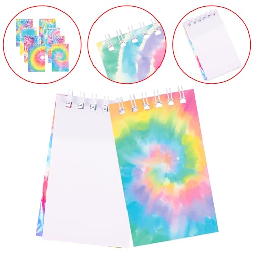 24 PCS Mini Tie Dye Notepads Small Spiral Notebook Mini Notebook Bulk for Party Supplies Multicolor Pocket Notebooks for Tie Dye Birthday Party Art Gift Supplies - style: Tie Dye