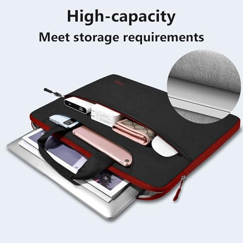 Hseok Laptop Shoulder Bag 13 13.3 14 Inch Case Compatible with MacBook Pro/Neo 14" M5/M4/M3/M2/M1,Mac Air/pro/Neo 13" and Most 13 13.3 14 Notebooks,Spill-Resistant Briefcase,Black & Red - color: Black & Red, size: 13-13.5 inch
