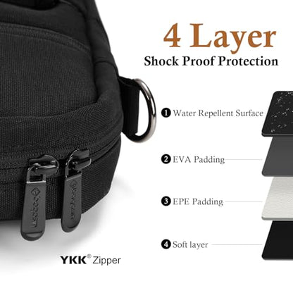 bagasin 17 17.3 inch Laptop Computer PC Shoulder Bag Carrying Case, Water-Repellent Fabric Briefcase, Lightweight Toploader, Business Casual or School - color: Black, size: 17-17.3
