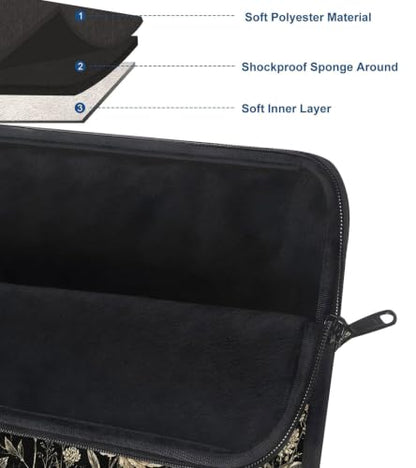 13 Inch Laptop Case Sleeve with Handle, Shockproof Slim Carrying Case | Soft Lining Computer Bag for MacBook Air 13 M3/M2/M1, MacBook Pro 13/14, iPad Pro 13 M4, Black White Roses - color: Black White Roses, size: 13-14 inch
