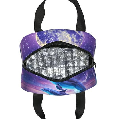 Dolphin Lunch Box - Insulated Lunch Bags for Kids Boys Girls Reusable Lunch Tote Bags, Perfect for School/Camping/Hiking/Picnic/Beach/Travel - color: Dolphin