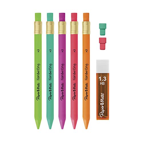 Handwriting Triangular Mechanical Pencil Set with Lead and Eraser Refills, 1.3 mm