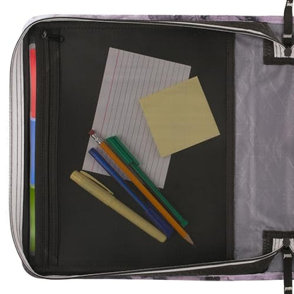 Five Star Zipper Binder, 2 Inch 3-Ring Binder for School, 530 Sheet Capacity, 3 Removable Tabbed File Folders, Black (29036IT8)
