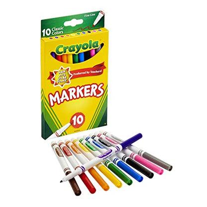 CRAYOLA MARKERS FINE LINE 10 COUNT - size: 10 Count (Pack of 1)