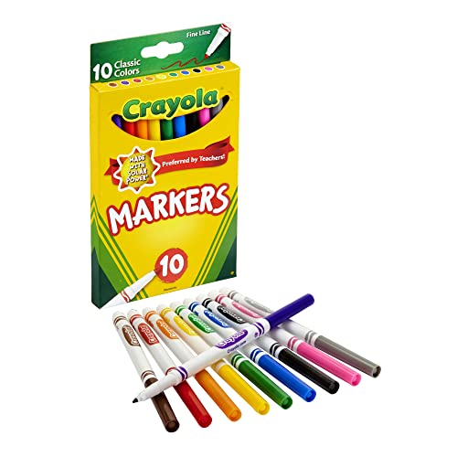 CRAYOLA MARKERS FINE LINE 10 COUNT - size: 10 Count (Pack of 1)